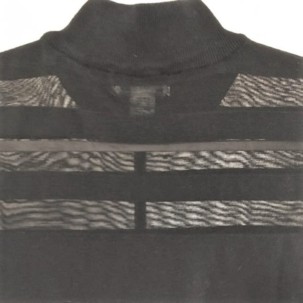 Gorgeous Carmen Mark Valvo mock neck mesh yoke top - Picture 2 of 4